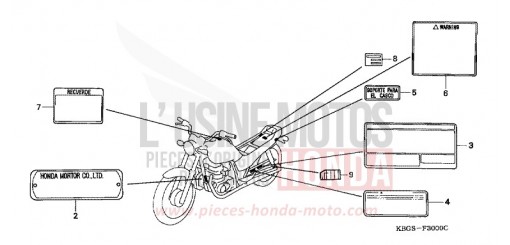 CAUTION LABEL CB250X de 1999